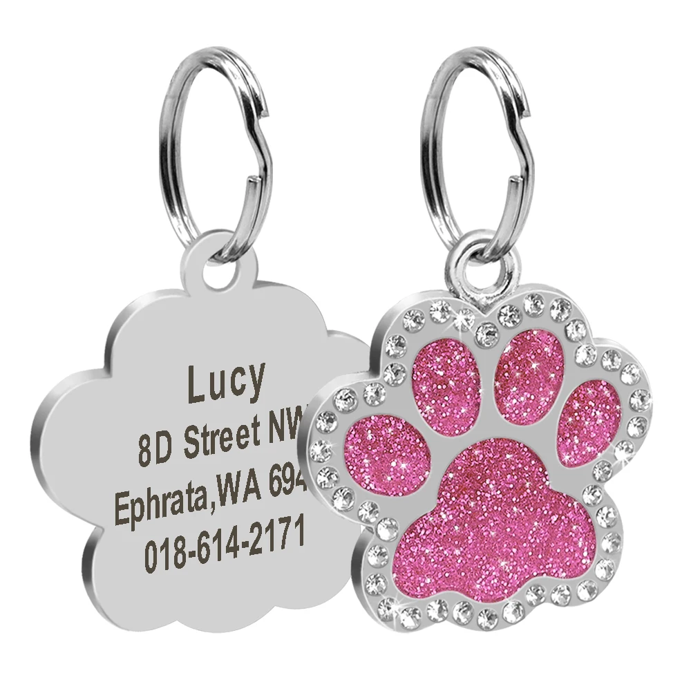 Free Engraved Pet Dog ID Tag Personalized Cat Puppy ID Tag Pet Dog Collar Accessories Custom Dogs Anti-lost Name Tags Pendant dog collars outdoors Dog Collars