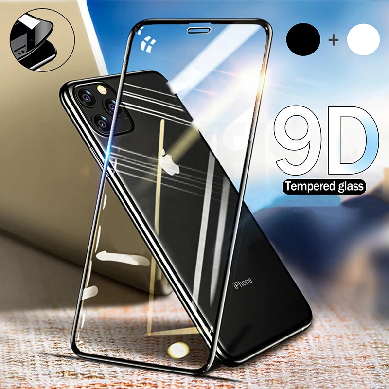 

9D Curved Soft Edge Protective Glass For iphone 6 7 8 Plus X XR 11 Pro Max XS Max Screen Protector Full coverage Tempered Glass