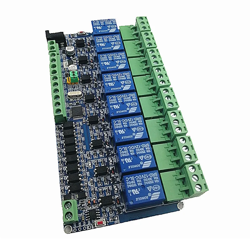 DC12V 8-канальный релейный модуль Modbus-Rtu сетевая плата расширения RS485 ttl