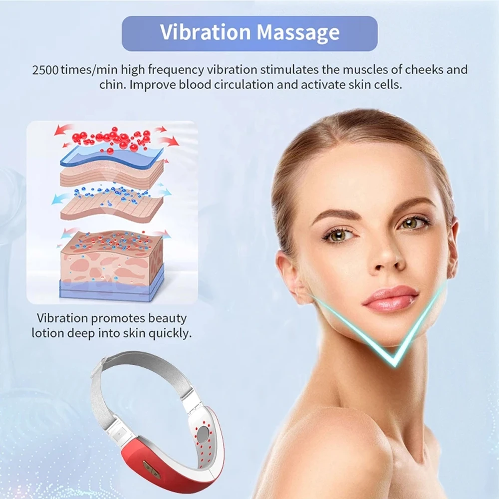 V Face Facial Machine Electric V-Line Up Lift Belt Face Massage LED Skin Lifting Firming Beauty Device Double Chin Reducer