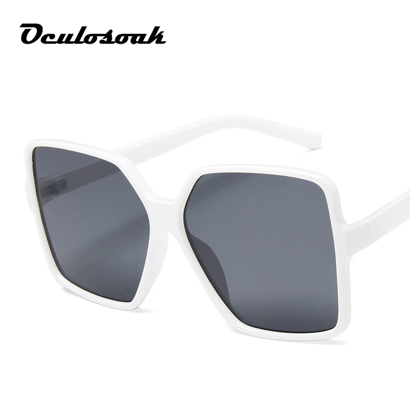 Новинка Gafas, модные женские солнцезащитные очки, фирменный дизайн, роскошные Винтажные Солнцезащитные очки, большая полная оправа, женские очки - Цвет линз: White gray