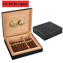 COHIBA установки для увлажнения сигары чехол Аксессуары для сигар кедрового дерева путешествия коробка для сигар с увлажнителем и гигрометром декоративные часы