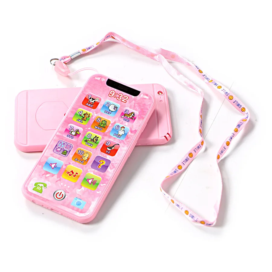 Children's Toy Musical Light-up Phone Baby Portable Telephone in Russian Chirstmas Gift Math Dummy Educational Mobile Smartphone
