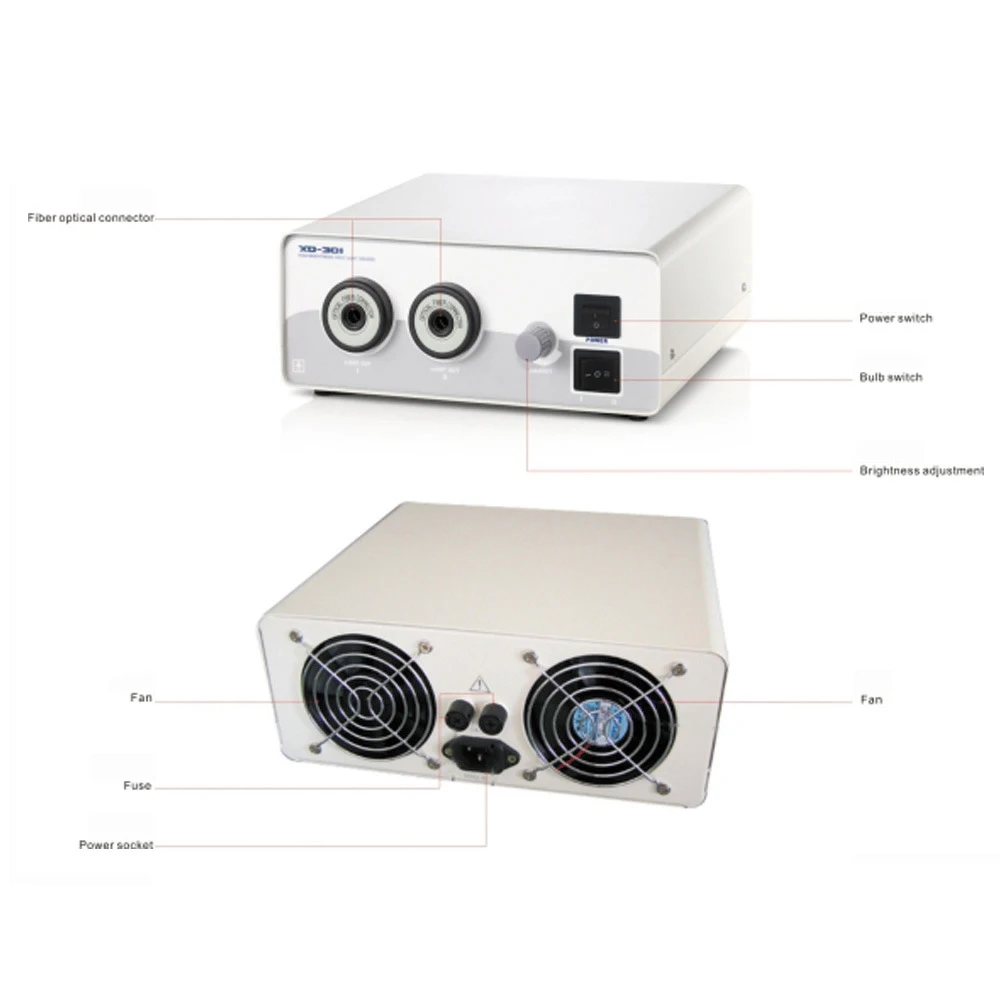 XD-301-250W, медицинский галогенный светильник с двойным отверстием, промышленный эндоскоп, холодный светильник, источник 250W Y