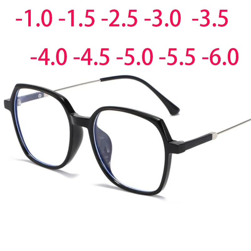 

Мужские и женские очки для близорукости, винтажные квадратные очки большого размера с диоптриями от-1,0 до-2,0