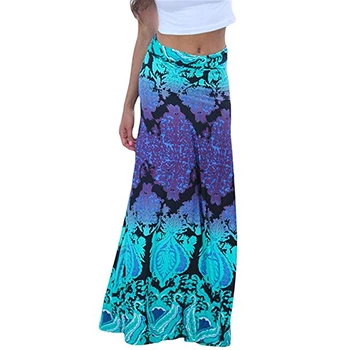 

Straight Maxi Skirt National Style Printing Long Skirt High Waist Casual women's Clothing Fashion Vintage Long Skirts Female