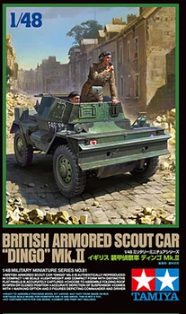 

Tamiya 32581 1/48 Scale WWII British Armored Scout Car Dingo MK.II Vehicle Display Toy Plastic Assembly Building Model Kit