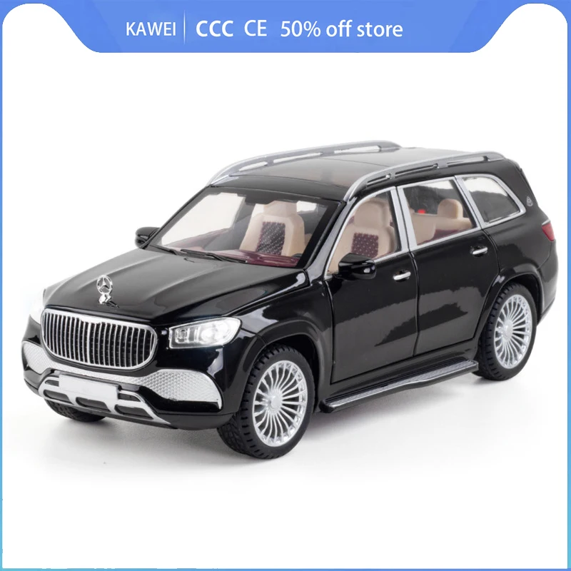 Модель автомобиля из сплава 1:24 Mercedes-Benz Gls 600 Maybach миниатюрная Коллекционная литой