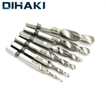

DIHAKI 6pcs Twist Drill Bits Set Metric Combination Bit M3-M10 High Speed Steel 1/4 inch Quick Change Hex Shank Carpentry Tools