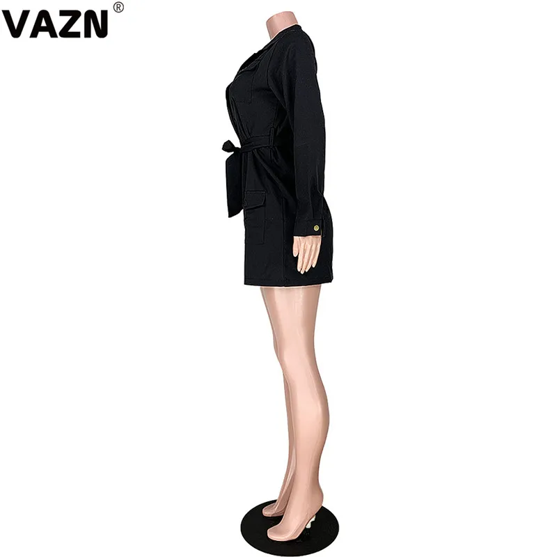 VAZN ASL6213, зимняя, высококачественная, по возрасту, повседневная, офисная, Неопрятная, высококачественная, официальная, с длинным рукавом, на шнуровке, женская, длинная верхняя одежда