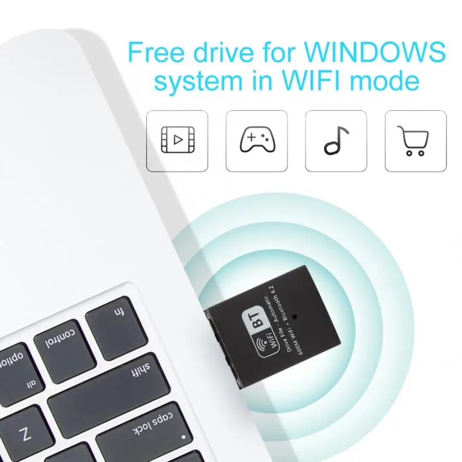 Wifi бесприводный 600 м+ Bluetooth 4,2 аудио приемник передатчик 2 в 1 Двухчастотная USB Беспроводная сеть для WIN 7/WIN8/WIN10