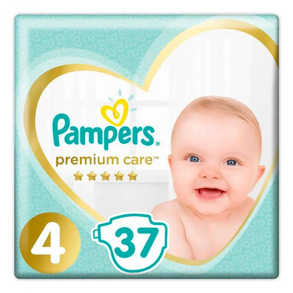Подгузники Pampers, Premium Care, размер 4, 9-14кг, 37 шт
