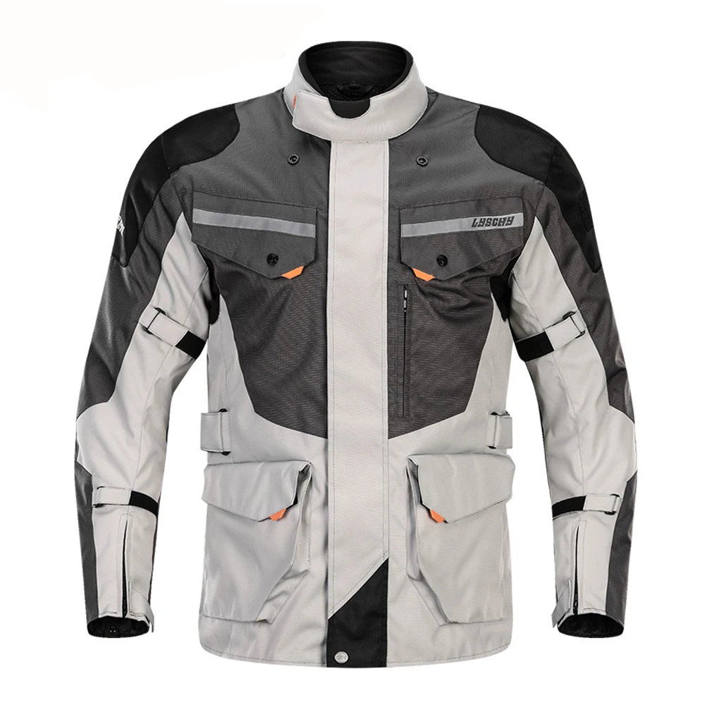 LYSCHY мотоциклетная куртка водонепроницаемая Мужская мотоциклетная куртка для мотокросса мотоциклетная куртка для верховой езды дышащая защита для четырех сезонов - Цвет: 903-Grey Jacket