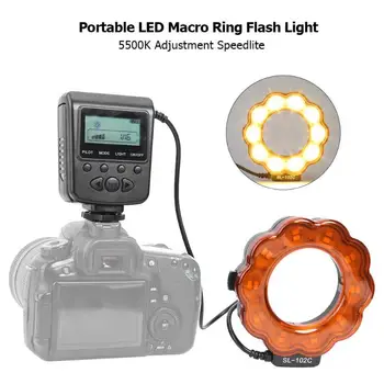 

Portable LED Macro Ring Flash Light 5500K Adjustment Speedlite Light for Camera Apply to Micro-Distance Scientific Research