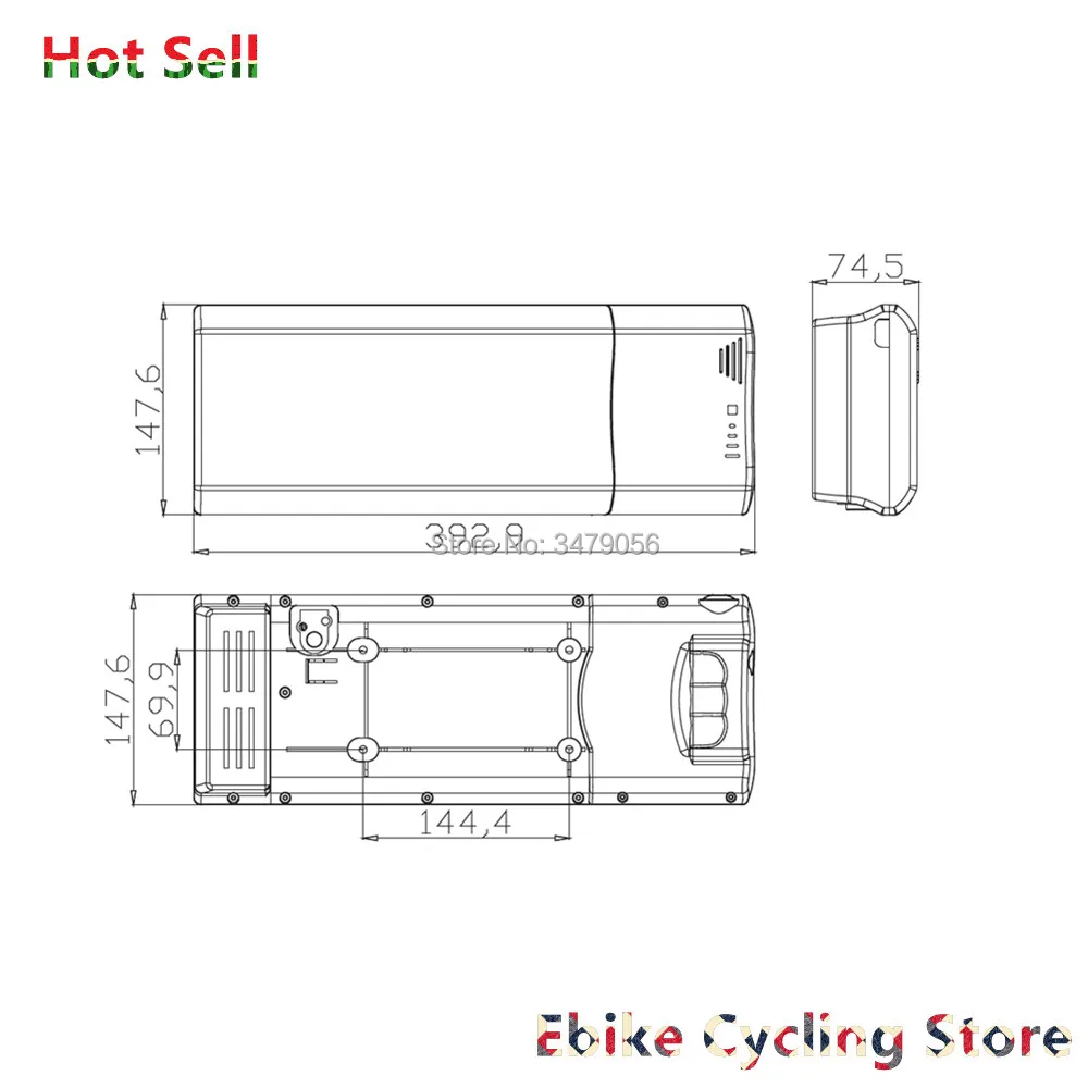Rear Rack Carrier City Bike Ebike Battery Box 24v 36v 48V 40 pcs 18650 Cells Ansmann E-bike Battery Box Replace Repair lithium battery pack electric bike battery case