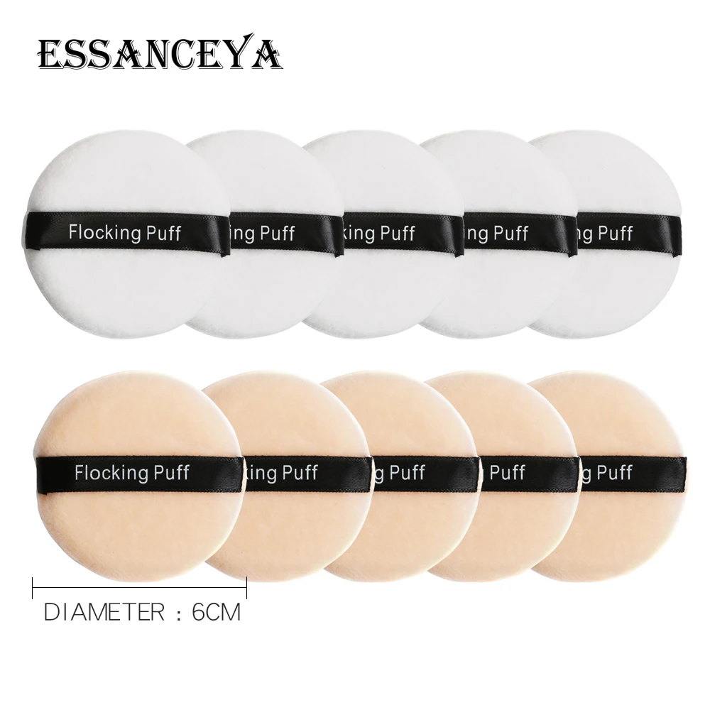 10 pcs ESSANCEYA 10 шт./упак. Флокирование косметические пуховки Чистка для лица и тела пудра для макияжа затяжек губки мягкие удобные Для женщин Красота буфами на рукавах - Цвет: 10 pcs