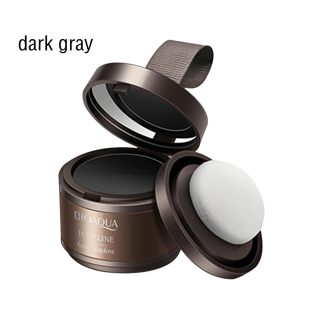 dark gray BIOAQUA прядь натуральных волос Тени Порошок шапочка для парикмахерской мягкие волосы Цвет Многофункциональный покрытие волосы линии тени порошок - Цвет: dark gray