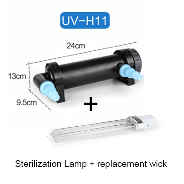 JEBO 220~ 240 В 5 Вт~ 36 Вт Ультрафиолетовая лампа для стерилизации света очиститель воды для аквариума аквариум Ультрафиолетовый фильтр осветитель - Цвет: 11W and replace wick