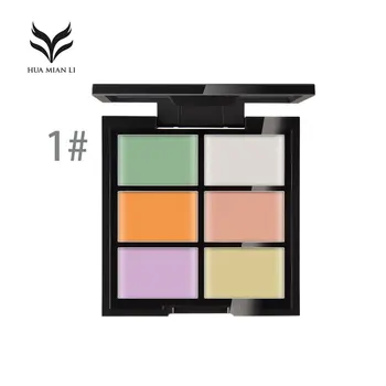 

HUAMIANLI Brand 6 Colors Face Concealer Corrector Natural Facial Makeup Tool Long Lasting Brighten Cream Contour Palette