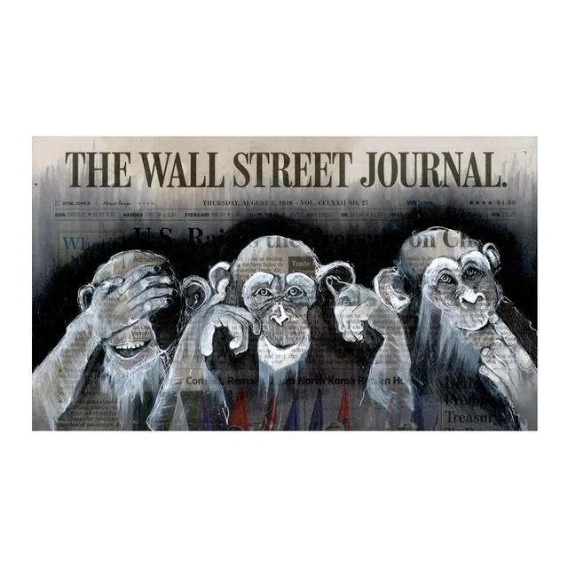Canvas Poster 3 Monkeys Poster Cool Graffiti Street Art Canvas Painting Wall Art for Living Room Home Decor Posters and Prints JL288-20