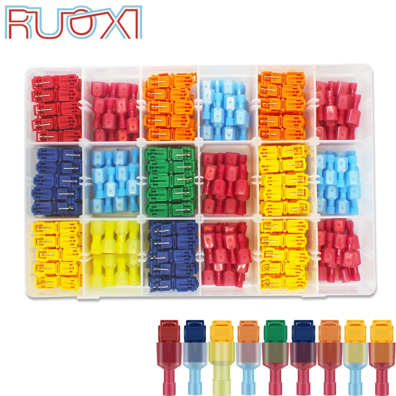T type Plug Line Connector Self peeling Quick Connect The Power Supply Transparent Plastic Box Type 105 Degrees|Соединители| |