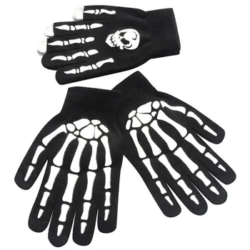 

1Pair Men Skull Bone Skeleton Goth Racing Non-Slip Sports Full Finger Gloves winter rekawiczki guantes handschoenen gants femme