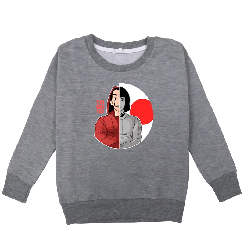 kids hoodies 7 La Casa De Papel/Детские толстовки с капюшоном; сезон весна-осень; свитшоты для мальчиков и девочек; Повседневный хлопковый Детский свитер; Одежда для девочек-подростков - Цвет: kids hoodies 7