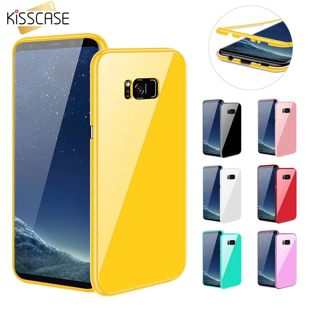 KISSCASE металлический магнитный чехол Macaron для samsung S7 S8 S9 S10 Plus Edge Note 8 9 телефона из