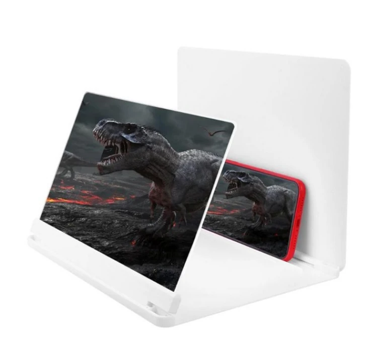 White 12 inch HobbyLane мобильный телефон 3D экран видео лупа кронштейн складной увеличенный Рабочий стол смартфон фильм HD усилительный проектор d20 - Цвет: White 12 inch
