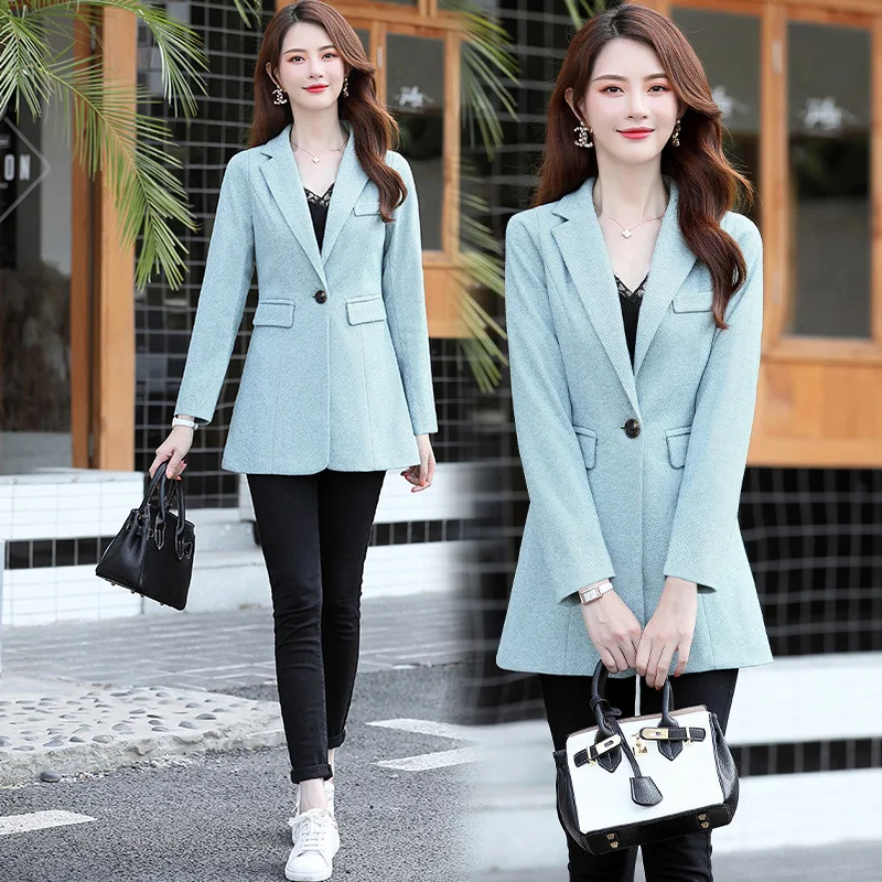 

2019 Autumn New Style Fashion Korean-style Slim Fit Small Suit Interview Work Clothes Elegant Career Ol Coat Suit Women's
