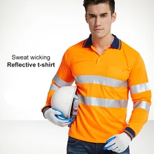 Отражательная защитная одежда быстросохнущая Ночная Рабочая футболка Топы рабочая одежда сухая футболка жилет дышащая Рабочая безопасная одежда