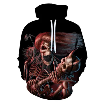 

2019 skull men Hoodie Sweatshirt 3D printing funny hip hop hoodie Skull Hoodie autumn Loose men sportswear Brand
