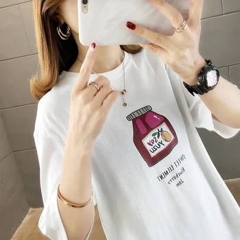 

Pure Cotton White Short Sleeve T-shirt Women's 2020 Summer New Style Online Celebrity Loose-Fit Versatile