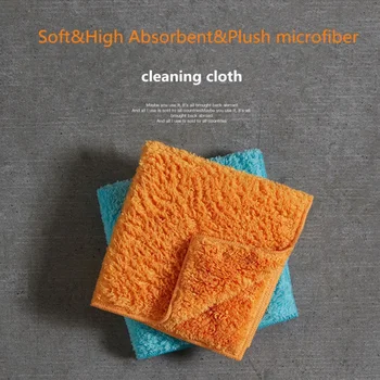 

Plush Microfiber Cleaning Cloth Efficient Super Water-absorbent Rag Kitchen Towels Duster Dishcloth Scouring Pad Dish Towel Tool