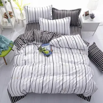 

37Stripe 4pcs Girl Boy Kid Bed Cover Set Duvet Cover Adult Child Bed Sheets And Pillowcases Comforter Bedding Set 2TJ-61010