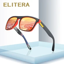 ELITERA, фирменный дизайн, поляризационные солнцезащитные очки для мужчин, водительские оттенки, мужские, Ретро стиль, солнцезащитные очки для мужчин и женщин, квадратные, зеркальные, летние, UV400