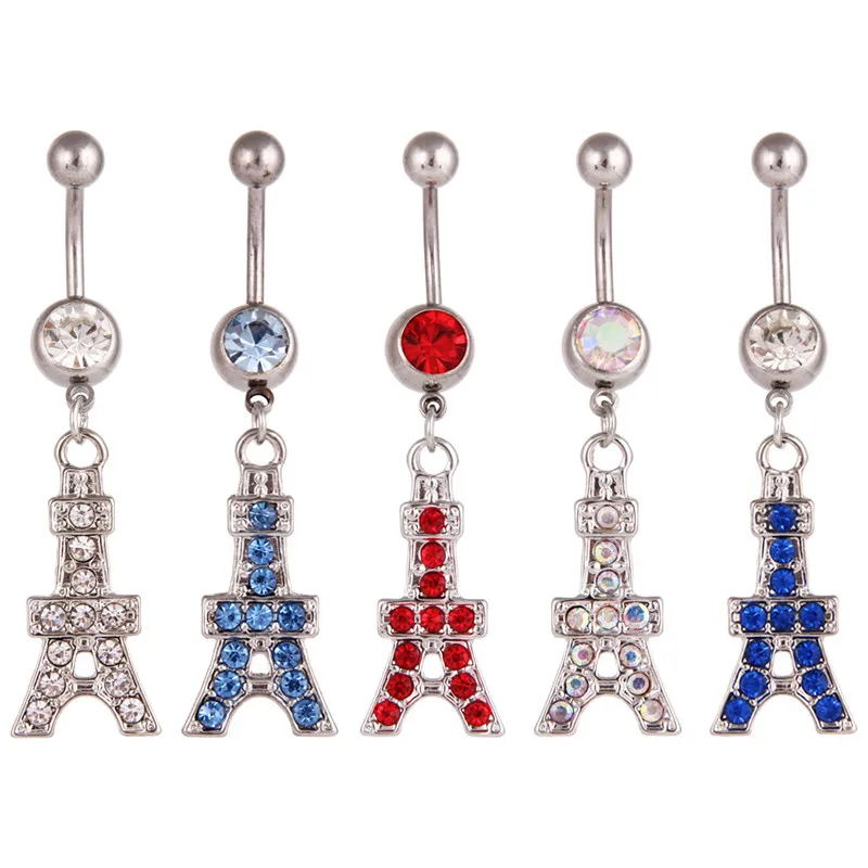Stainless Steel Crystal Heart Belly Button Piercing Dangle Fashion Navel Piericng Ring Animal Piercing Jewelry 1PC piercing jewelry belly button piercings body piercing jewelry body jewelry