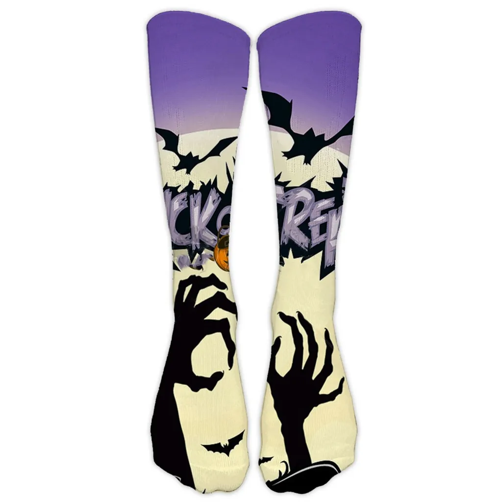 D Casual Work Business Socks 3D New Style Halloween Pumpkin Printing Women Socks Medium Sports Sock Novel Carnival Ladies Meias#Y2 - Color: D