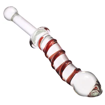 Pyrex Crystal Glass Dildo Fake Penis Handle Long Anal Plug Prostate Massager G Spot Stimulator Female Masturbation Sex Toys 2