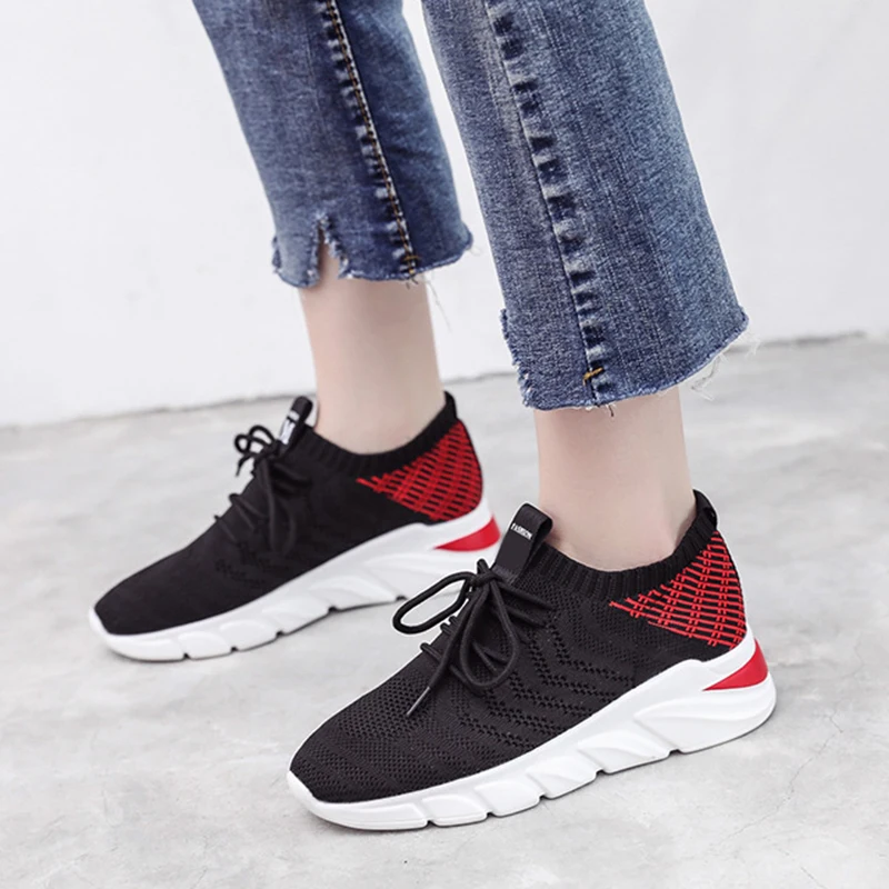 

Nice Spring Pop Women Shoes Casual Fashion Tenis Feminino Light Breathable Mesh lace-up Shoes Woman White Sneakers