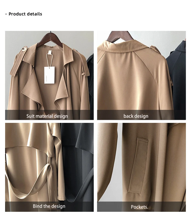 Autumn Windbreaker Woman Overcoat Casual big Size Fashion Windbreaker coat 2021 Chic Office Coat Ladies Outerwear long duvet coat