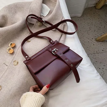 

Vintage Square Crossbody bag 2020 Fashion New High quality PU Leather Women's Designer Handbag Lock Shoulder Messenger Bag
