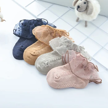 

New Baby Girl Cute Socks Ruffle Lace Design Cotton Short Socks Infant Children Casual Socks