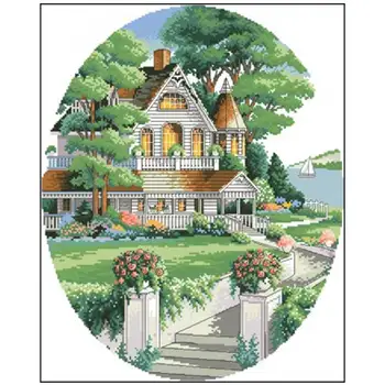 

Europe Villa scenery patterns Counted Cross Stitch 11CT 14CT 18CT DIY Chinese Cross Stitch Kits Embroidery Needlework Sets