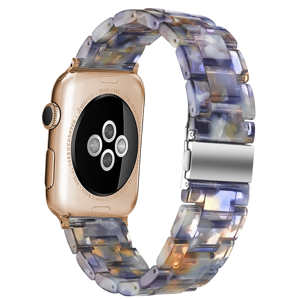 Ювелирный Браслет из полимерного материала, черепаховый ремешок для Apple Watch, ремешок 38 мм, 40 мм, 42 мм, 44 мм для Apple iWatch, ремешок серии 2, 3, 4, 5