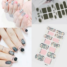 14 насадок/листов, цветные 3D наклейки для дизайна ногтей, клей, ползунок, блестящие украшения для ногтей, трафарет для маникюра