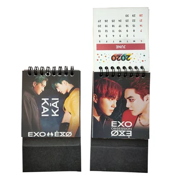 

2020 Cartoon Mini EXO Desktop Paper Calendar Dual Daily Scheduler Table Planner Yearly Agenda Organizer