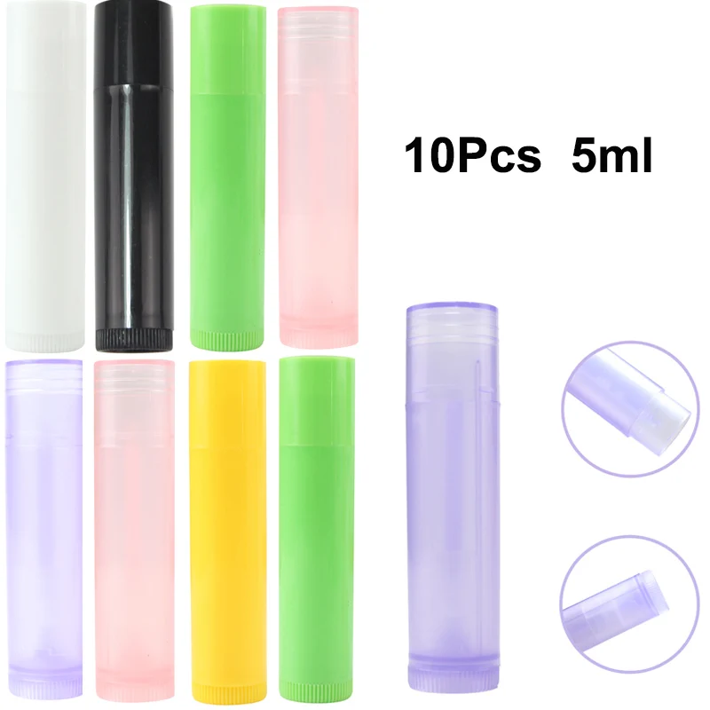 10pcs/pack 5g Lipstick Tube Lip Balm Containers Empty Cosmetic