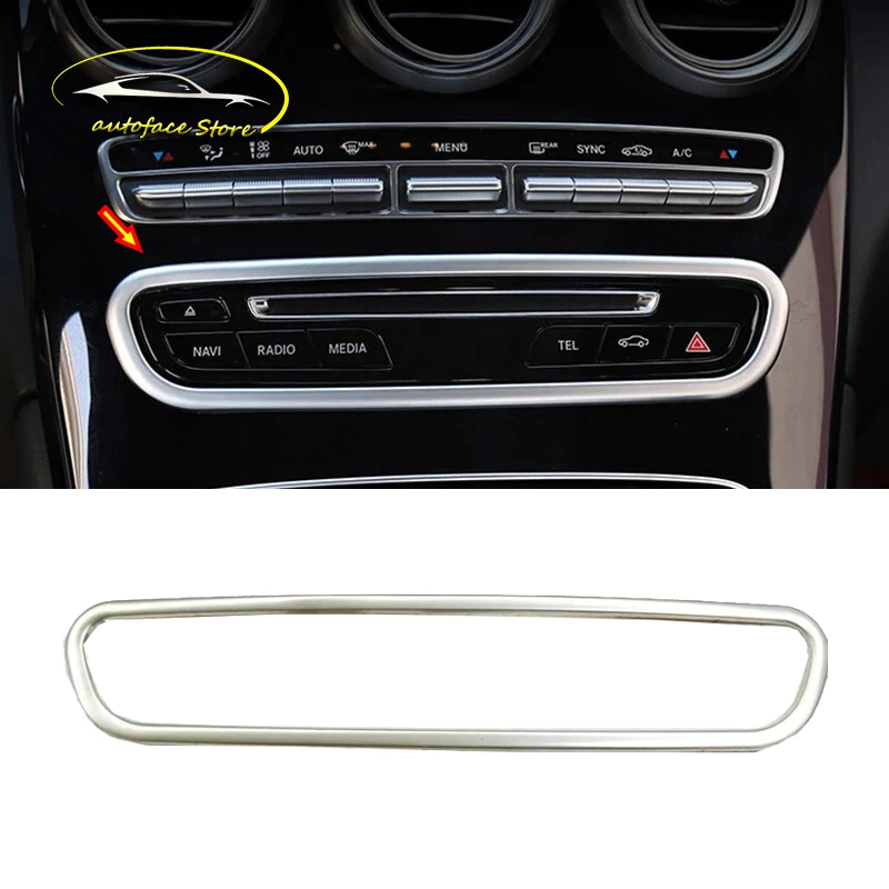 

Stainless Steel For Mercedes Benz GLC 2015-2019 Accessories Car CD Button Plates Air Conditioning Switch Panel Cover Trim
