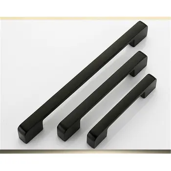 Black Door Handles Wardrobe Drawer Pull Kitchen Cabinet Handles for Furniture Handles Hardware Accessories